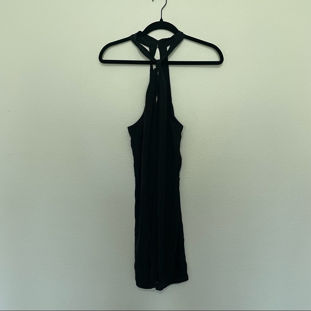 100% Silk Revolve Rory Beca Black Mini Dress